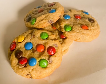 LARGE gourmet candy cookies  m&m cookies