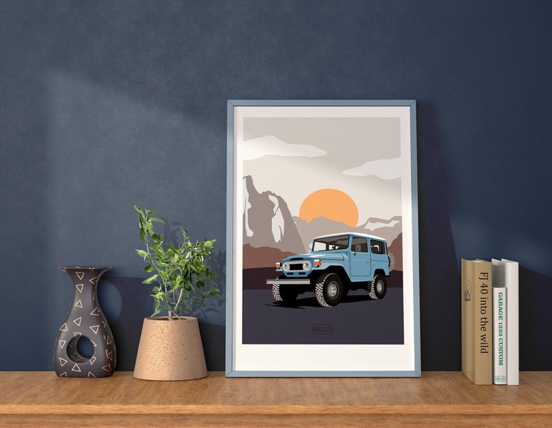 Toyota Land Cruiser FJ40 off Road 4x4, Digital Poster, Vector ...