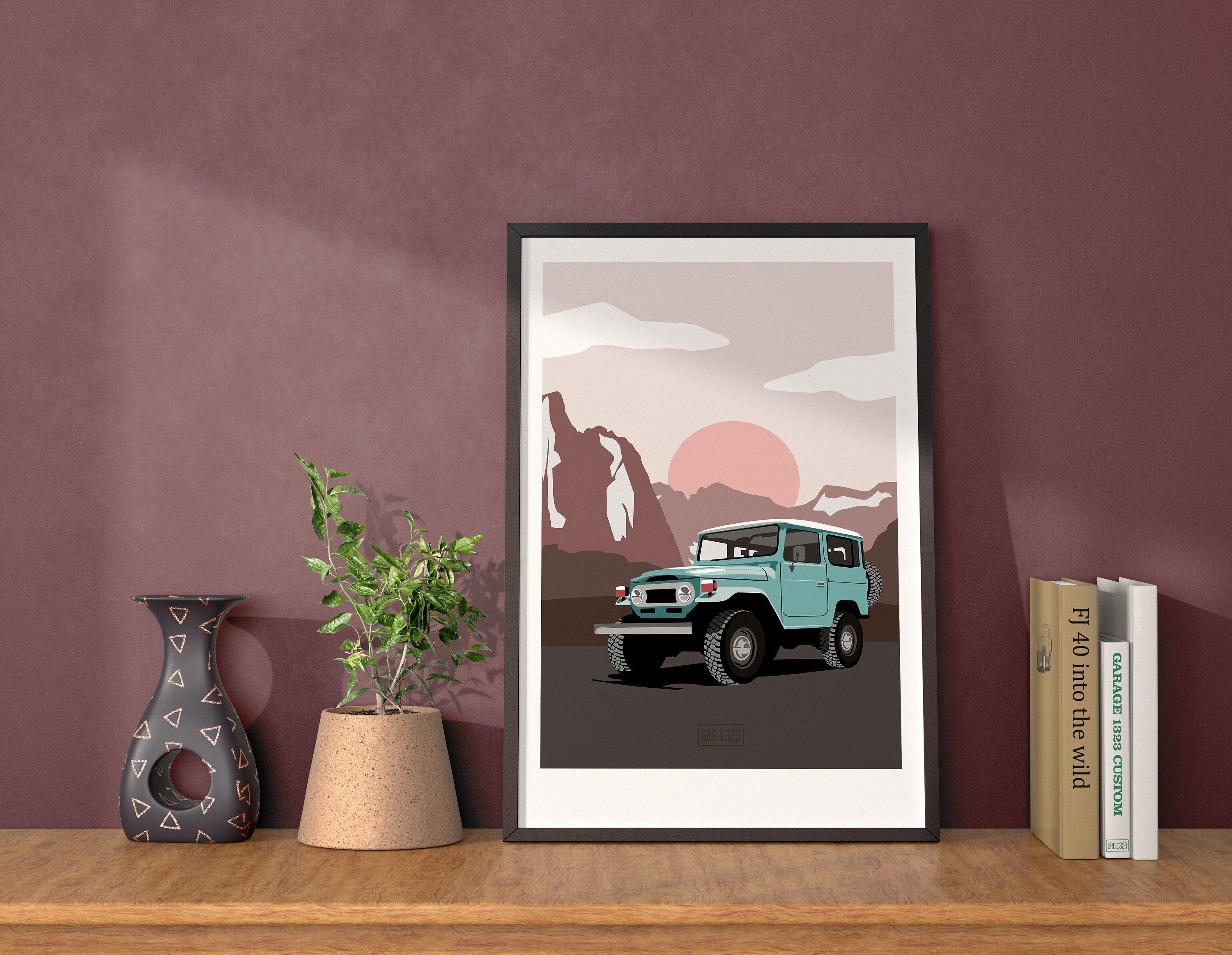 Toyota Land Cruiser FJ40 off Road 4x4, Digital Poster, Vector ...