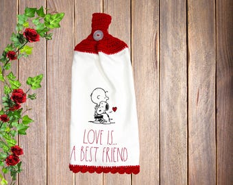Disney Crochet Top Kitchen Towels: Charlie Brown decor, Snoopy towels