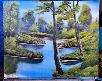 Bob Ross Style Oil Painting