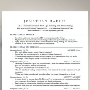 ATS Resume template for Word, Google Docs & Apple Pages, ATS friendly resume template, Professional resume, Clean ATS resume template