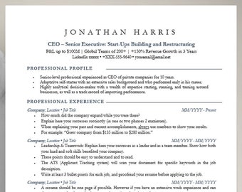 ATS Resume Template, Professional Design (Word, Google Docs, Pages)