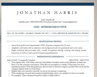 ATS Resume Template, Professional Design for Word, Google Docs, Pages