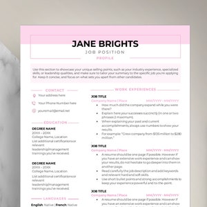 Modern Resume Template for Google Docs, Word and Apple Pages Resume, Cover Letter & 1-2 Page Resume Template, CV Template, Professional CV