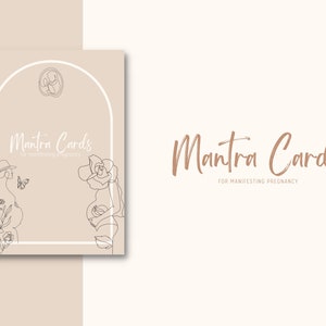 Carte mantra della gravidanza stampabili: manifestare la gravidanza in toni neutri sereni