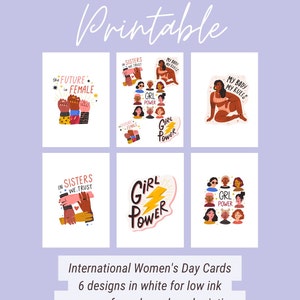 DRUCKBARE Internationaler Frauentag Karten l IWD STICKER in Weiß