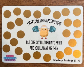 Weightlifting Potato Scratch Off Mini Savings Challenge | Mystery Savings | Funny Savings Challenge | A5