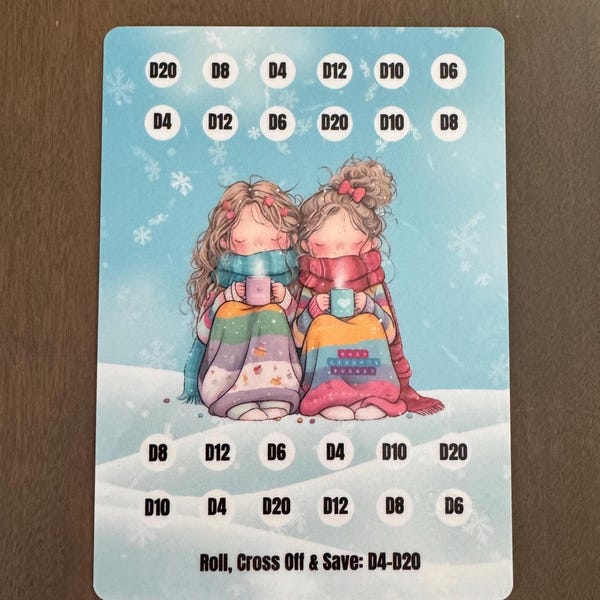 Friends Huddled In The Snow Mini Dice Savings Challenge Game | Mystery Savings | Winter, Fun & Cute Friendship Savings Challenge | A5