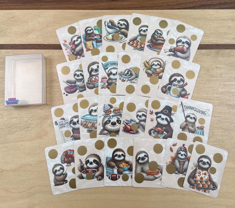 Sloth Code Card Sloth Thanksgiving Mini Scratch off Savings Challenge Card Set in Box ...