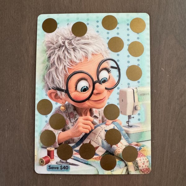 Let's Make A Quilt Mini Scratch Off Savings Challenge | Save 40 | Funny, Adorable & Cute Craft Savings Challenge | A5 | Low Income