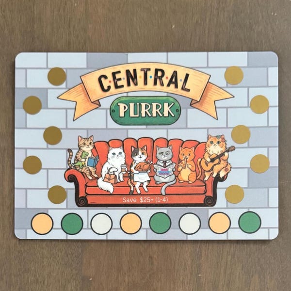 Central Purrk Scratch Off & Roll Mini Savings Challenge | Save 25+ | Iconic, Funny and Cute Savings Challenge | A5 | Low Income