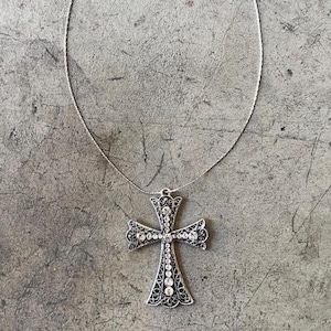 Rhinestone cross necklace