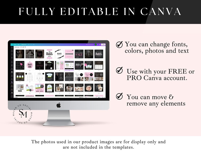 Black Friday Sale Canva Template Bundle, Black Friday Flyer, Black Friday Instagram Template, Edit In Canva, Social Media Flyears