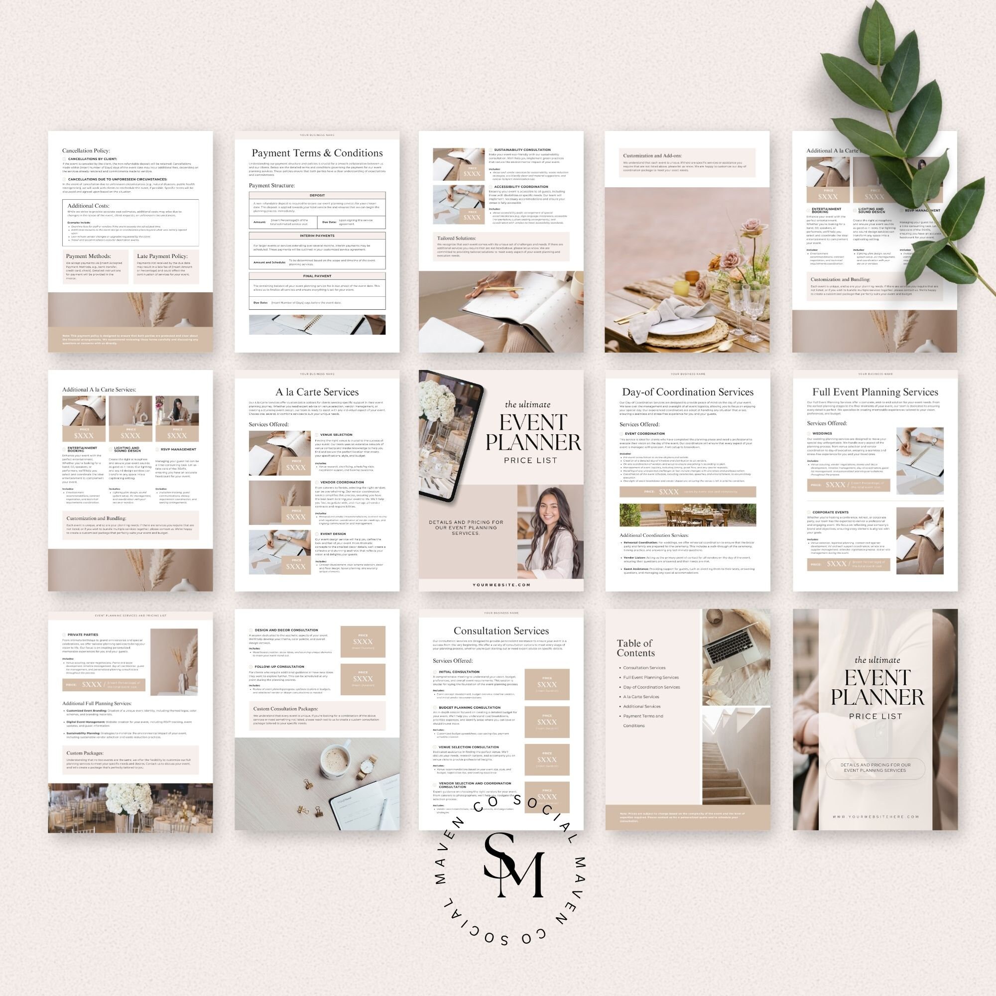 event-planner-price-list-template-editable-canva-editable-price-sheet
