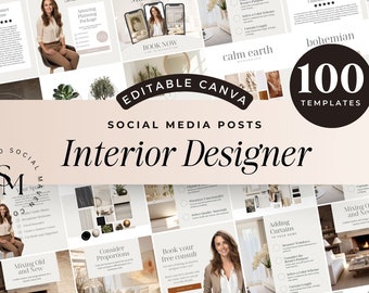 Modelli di post Instagram per design d'interni, Canva modificabili, modelli di post Ig per design d'interni, modelli per social media immobiliari