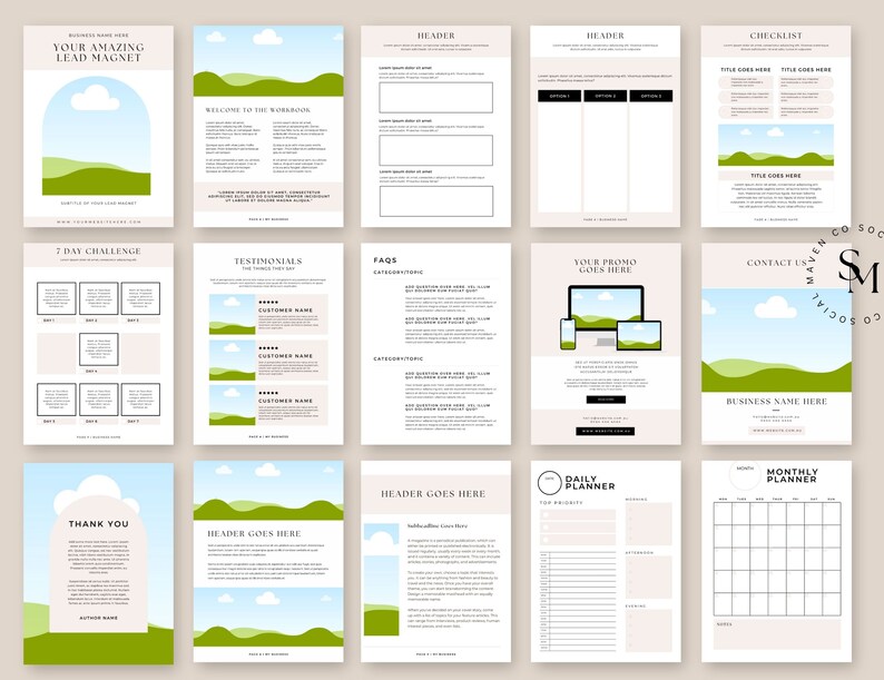 Lead Magnet Bundle, Edible in Canva, Canva Lead Magnet, Coach Lead Magnet Template, Opt In Template, Lead Magnet Canva Template Bundle