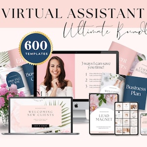 600+ Virtual Assistant Canva Template Bundle, Virtual Assistant Branding, VA Templates, Onboarding Template, VA Instagram Template