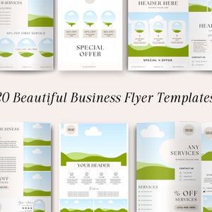 20 Business Flyer Templates, Premade Flyer Templates, Editable In Canva, Sales Flyers, Boutique Flyers, Women Business Flyer