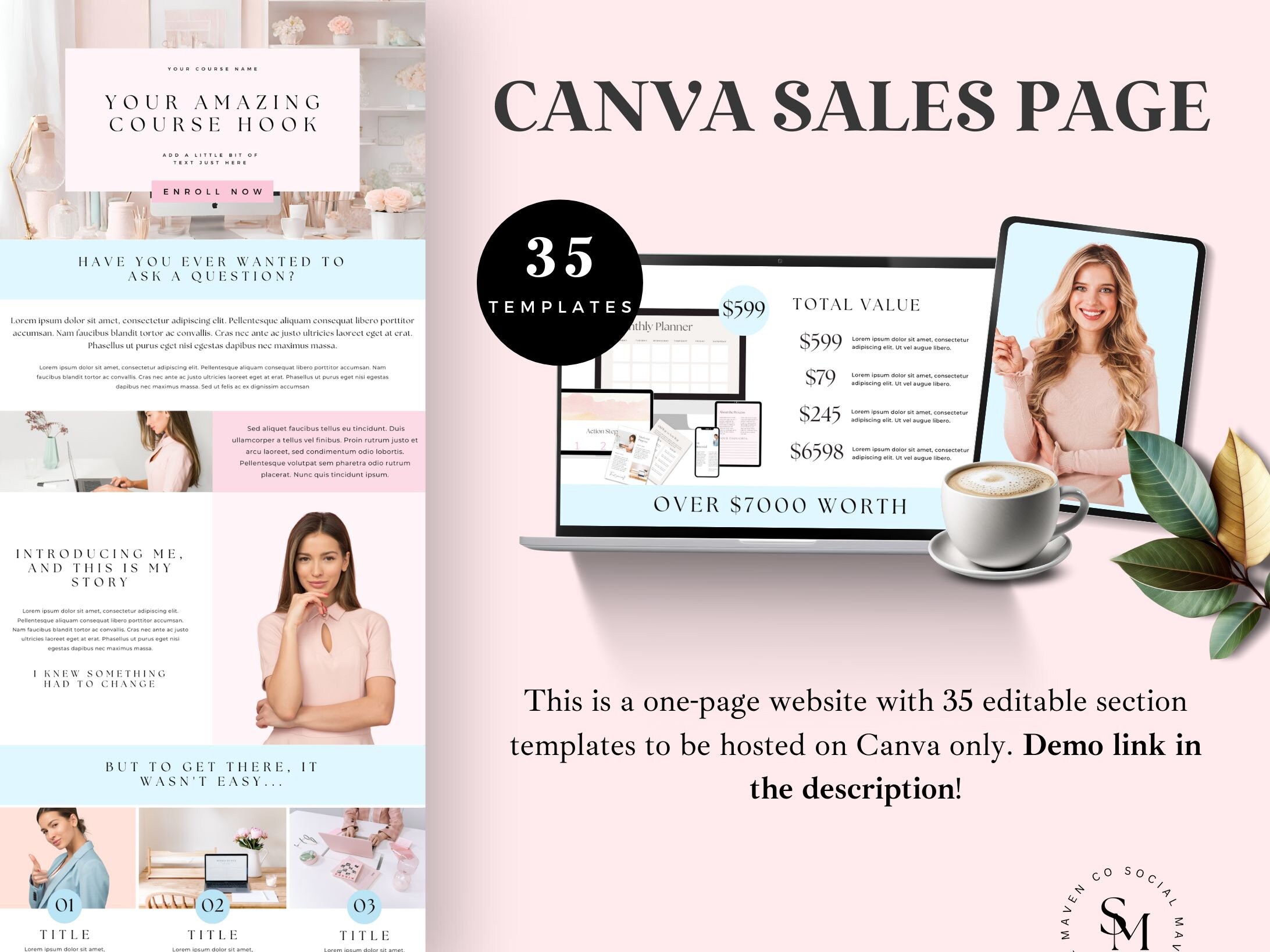 600+ Course Creator Template Bundle, Pastel, Editable in Canva, Course ...