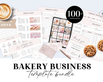 100+ Bakery Business Bundle, Baking Canva Templates, Bakery Order Forms, Cake Instagram Posts, Cake Pricelist, Bakery Branding Kit