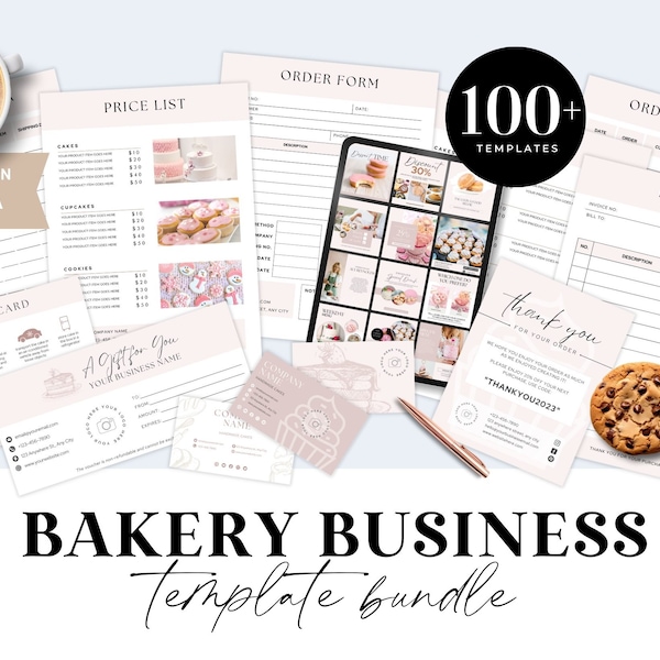 100+ bakkerijbedrijfsbundels, bakcanva-sjablonen, bestelformulieren voor bakkerijen, cake Instagram-berichten, taartprijslijst, bakkerijbrandingkit
