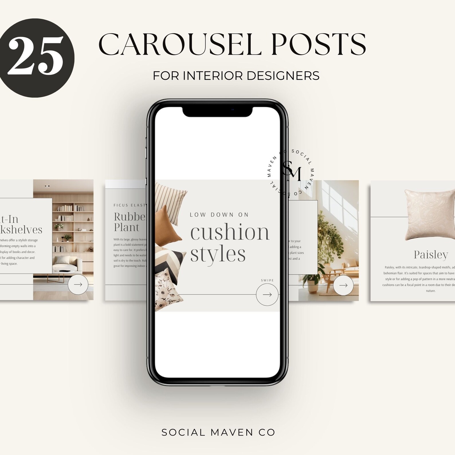 Interior Design Carousel Post Templates, Editable Canva, Interior ...
