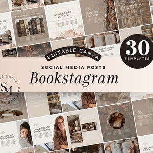 Bookstagram Canva Templates, Book Social Media Posts, Book Marketing, Bookstagram Templates, INSTANT DOWNLOAD, Author Instagram