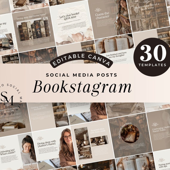 Bookstagram Canva Templates, Book Social Media Posts, Book Marketing, Bookstagram Templates, INSTANT DOWNLOAD, Author Instagram