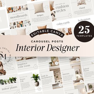 Interior Design Carousel Post Templates, Editable Canva, Interior ...