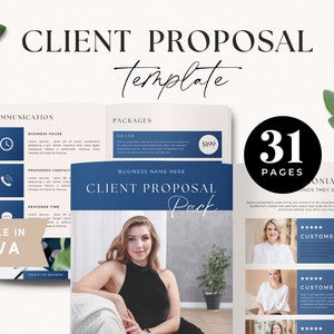 Client Proposal Template, Navy Blue, Canva Project Proposal Template, INSTANT DOWNLOAD, Business Proposal Template, Business Coach