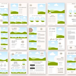 20 Business Flyer Templates, Premade Flyer Templates, Editable In Canva, Sales Flyers, Boutique Flyers, Women Business Flyer