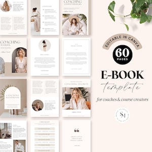 Canva Coaching Ebook Template, Business Coach Template, Coaching Templates, Beige eBook, Digital Ebook Template, Workbook Template