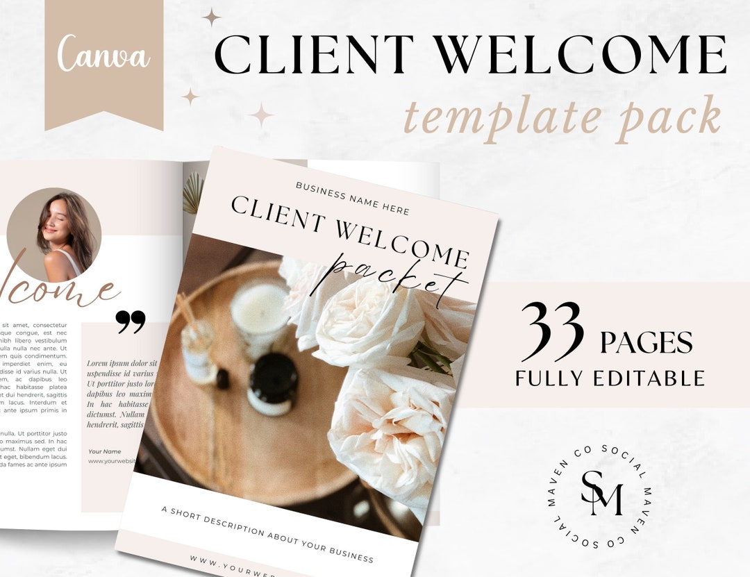 Client Welcome Packet Template Canva Template Social Media Manager ...
