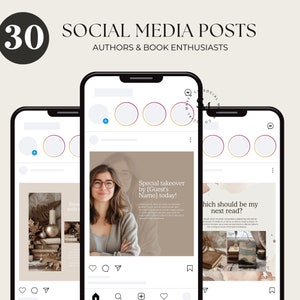 Bookstagram Canva Templates, Book Social Media Posts, Book Marketing, Bookstagram Templates, INSTANT DOWNLOAD, Author Instagram Templates