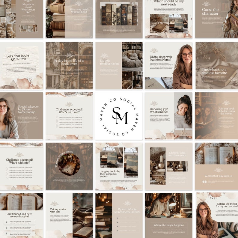 Bookstagram Canva Templates, Book Social Media Posts, Book Marketing, Bookstagram Templates, INSTANT DOWNLOAD, Author Instagram Templates