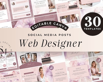 Modelli Instagram per web design, Canva modificabile, Instagram per web designer, branding sui social media, modelli Instagram per web designer