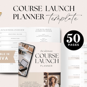 Course Launch Planner Template, Canva Course Creator Template, Course Marketing Plan, Instant Download, For Course Creator & Coaches