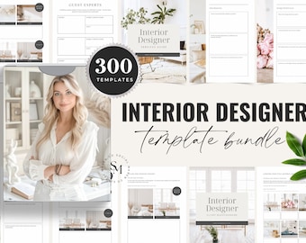 Interior Designer Template Bundle, Editable Canva, Interior Designer Client Questionnaire Template, Interior Design Welcome Guide Package