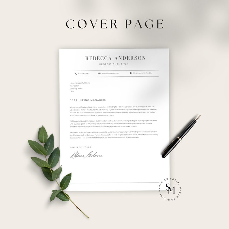 Cv template editable in canva 1 page cv canva professional resume