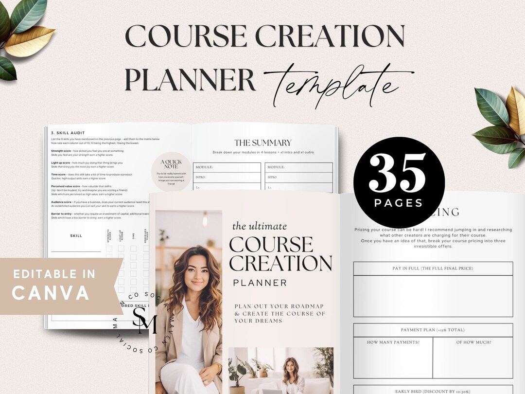 Course Creation Planner Template, Editable in Canva, for Coaches ...