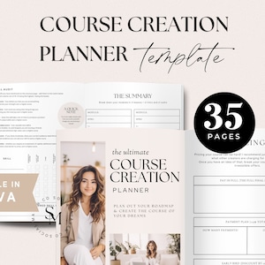 Course Creation Planner Template, Editable in Canva, For Coaches & Course Creator, Course Canva Template, Coaching Template