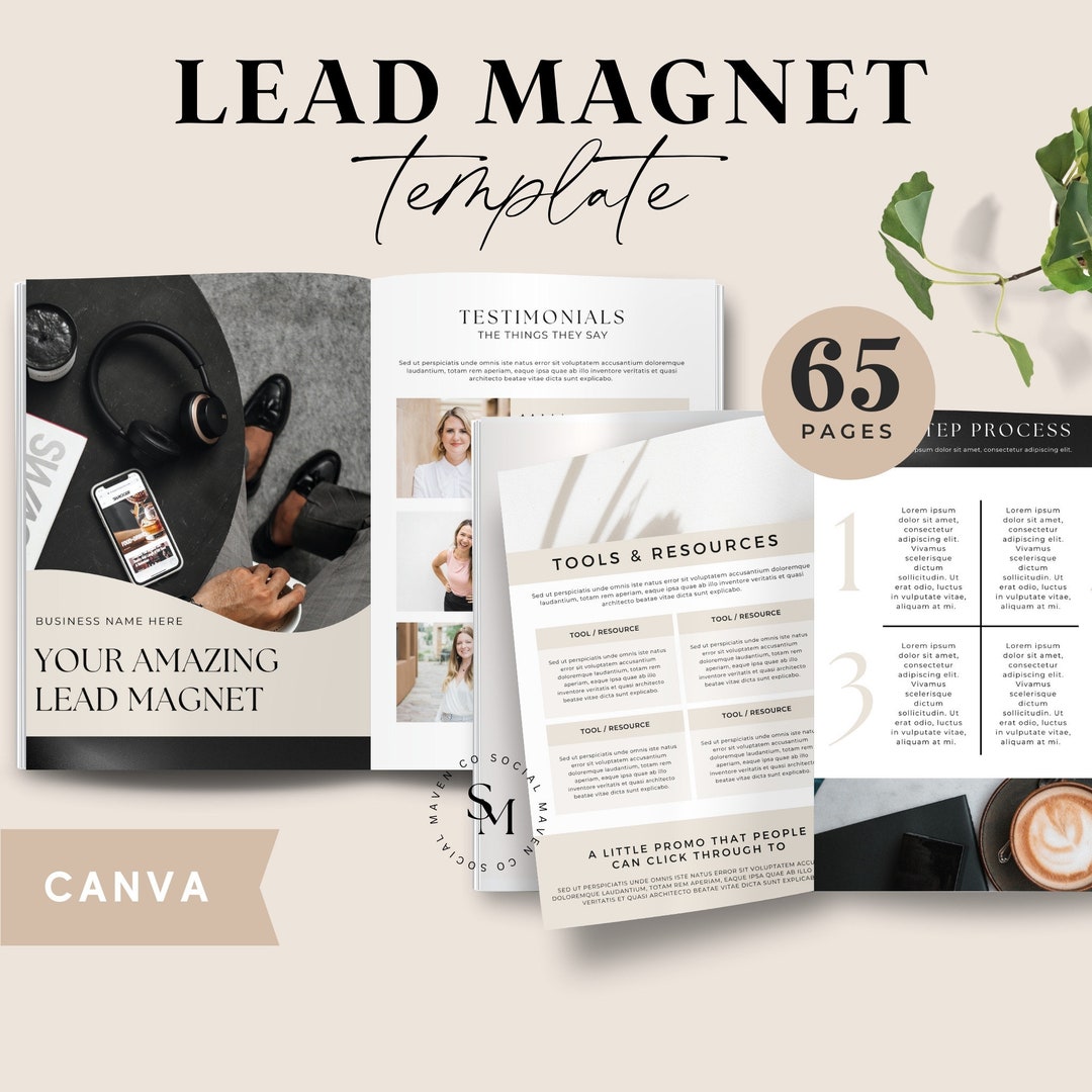 Lead Magnet for Coaches Template, Luxury Black, Workbook Template Canva ...
