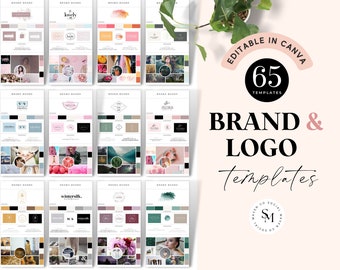 65 modelli di brand board / modelli Canva / modelli di logo / modelli di branding aziendale / design di loghi fai da te / modelli di mood board
