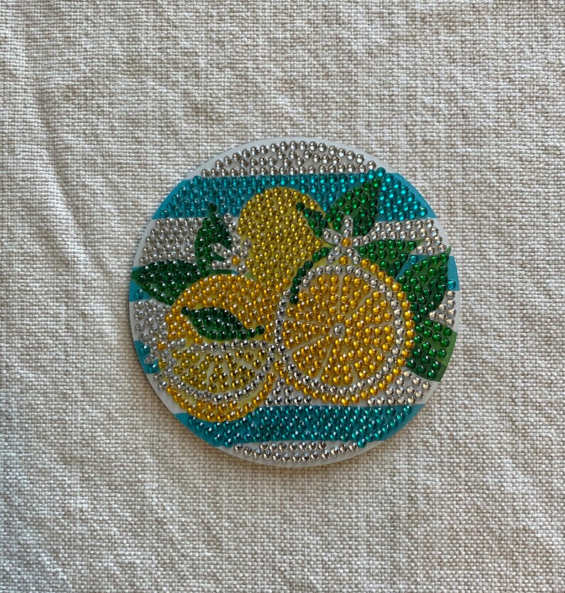 8piece 5D Diamond lemons Coasters Etsy