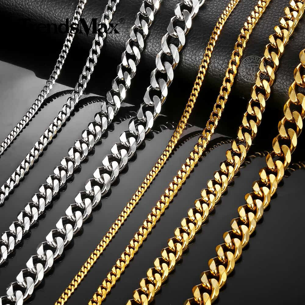 12pcs/lot Curb Cuban Link Chains 45cm 1.3mm Necklace Chain Links Jewelry  Making