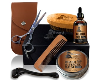 Complete Beard Care Grooming Trimming Kit with Trimmer Scissors, Comb and  More