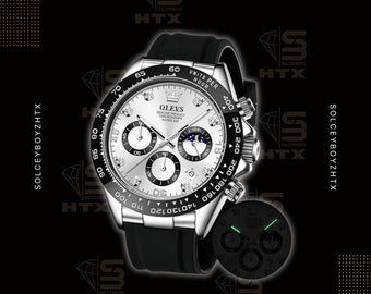 Waterdicht quartz chronograaf herenhorloge - Veelzijdig en functioneel uurwerk