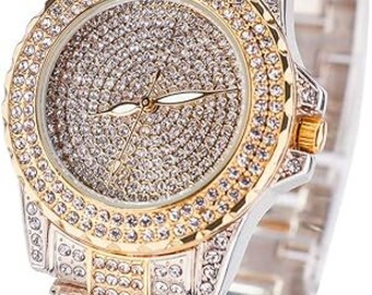 Runde Luxus Damen Kristall Strass Uhr