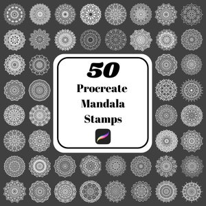 50 Mandala Procreate Stamps | Procreate Brushes | Digital Art